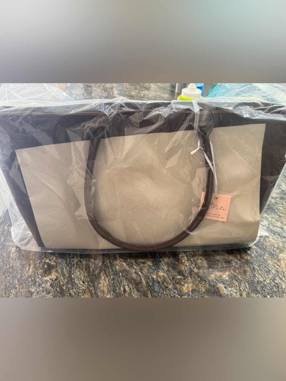 Mali & Lili’s Faux Suede Tote Bag-Chocolate Brown-NWT - Picture 12 of 12